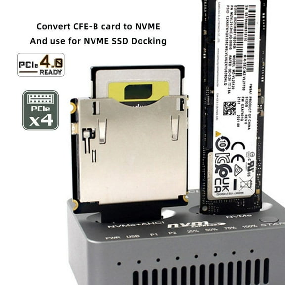 Chenyang NGFF M.2 NVMe Host to CFExpress CFB Extension Adapter M2 M-key for CFE Type-B Support R5 Z6 Z7 Memory Card