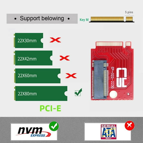 Chenyang NVME M-Key 22x30mm to 22x80mm NGFF Extension SSD Upgrade Adapter Compatible with ROG Ally Gaming