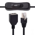 thumbnail image 1 of Chenyang RJ45 CAT6 8P8C STP UTP Male to Female Extension Cable with 304 Singal Switch On/Off LAN Ethernet Network Patch Cord, 1 of 5