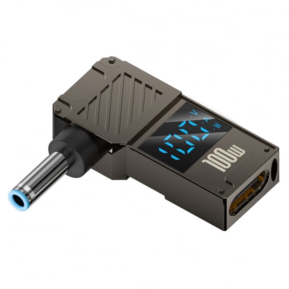 Chenyang Type-C USB-C Input to DC 4.5x3.0mm Jack Smart LED Display 100W Output Power 20V 5A PD Charge 65W Adapter Compatible with Laptop