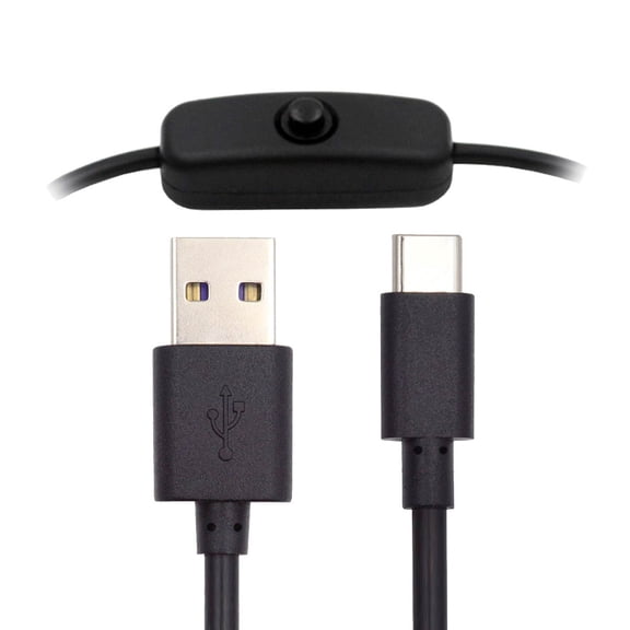 Chenyang Type-C USB2.0 to Type-A Cable with On Off Power Switch Button USB-C for DC 5V Desk Lamp Fan Camera