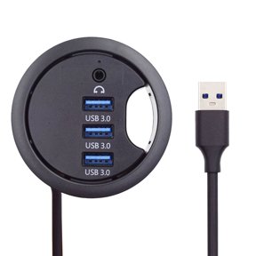 Chenyang USB 3.0 Hub Sound Card 3 Port USB 60mm Desk Grommet Splitter Dock Station Headphone Mic Audio Interface for Desktop PC
