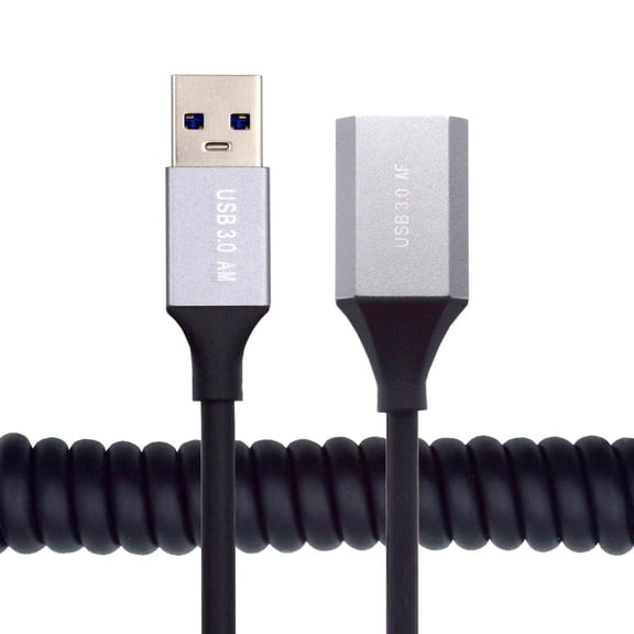 Chenyang USB 3.0 Type-A Male to USB3.0 A Female Stretch Coiled Cable 100cm Extension 5Gbps for Disk SSD Camera Data