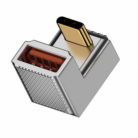 Chenyang USB-C USB 3.1 Type C Male to USB 3.0 A Female 10Gbps OTG Data 120W Power Opposite U Shape Back Angled Adapter Alloy Shell Mecha Cyberpunk Style