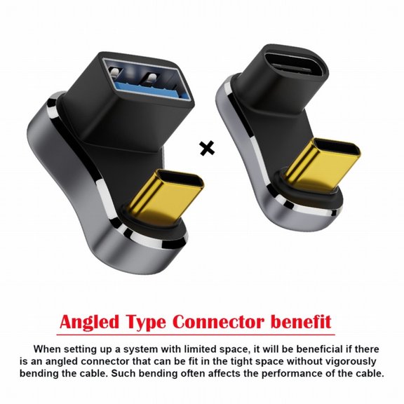 Chenyang USB3.0 Type C Male to Female & OTG Power Data Adapter Opposite U Shape Back Angled Compatible with Steam Deck