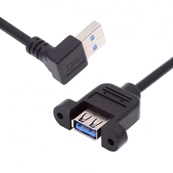 Chenyang Up Angled USB 3.0 Male to Female Type-A Panel Type Header Cable 90 Degree Connector 30cm