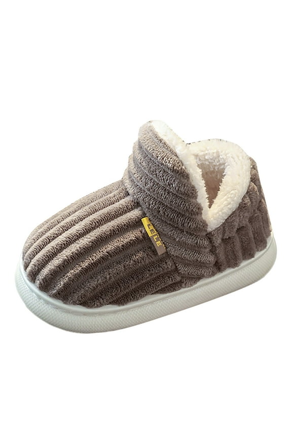 Boys Girls Fluffy Slipper Booties for Kids Thick Plush Winter Warm Stylish Non Slip Cloud Slippers