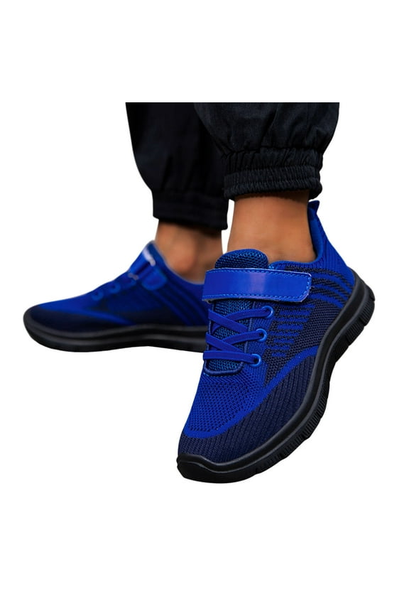 Boys Slip On Sneakers Kids Lightweight Breathable Athletic Running Shoes for Toddler