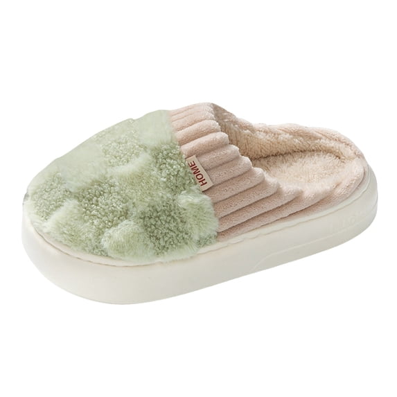 Chenyee Checkered House Slippers for Women Men Plush Warm Fuzzy Bedroom Shoes Indoor Slip On Slide