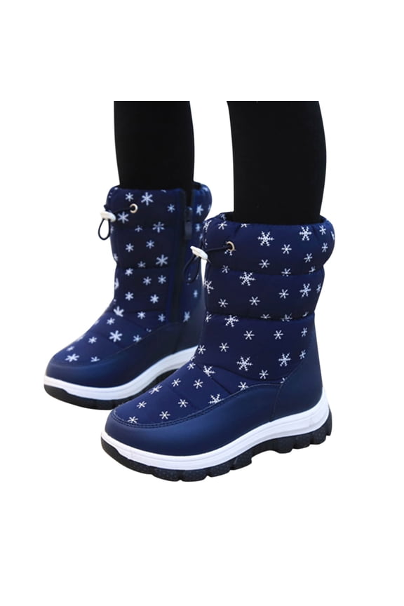 Childrens Winter Fleece Childrens Boots Flat Splashing Fleece Warm Short Tube Snow Boots