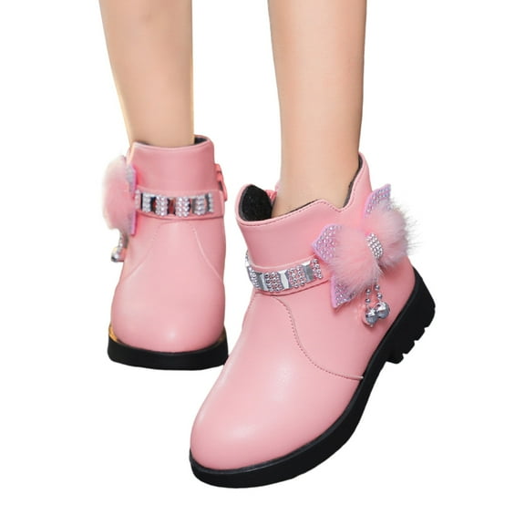 Chenyee Childrens Winter Fleece Childrens Boots Flat Splashing Fleece Warm Short Tube Snow Boots