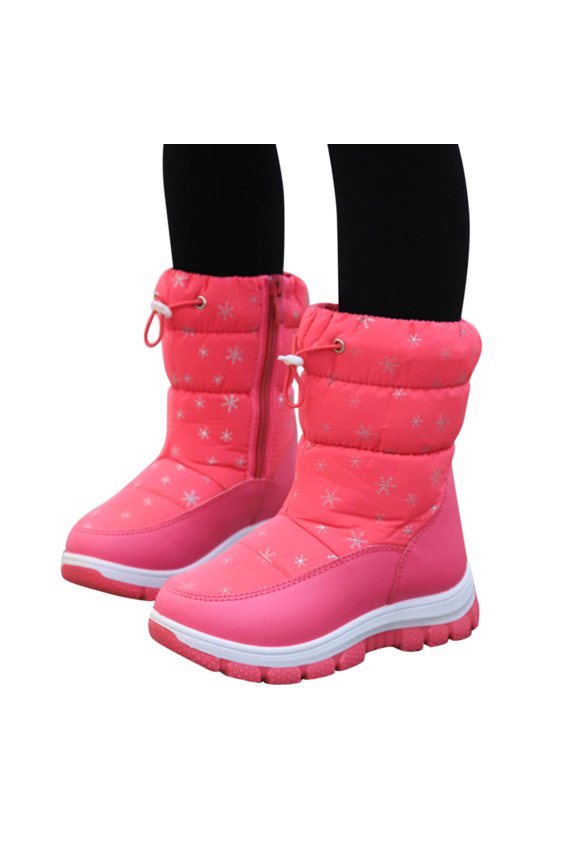 Childrens Winter Fleece Childrens Boots Flat Splashing Fleece Warm Short Tube Snow Boots