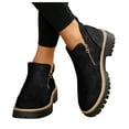 thumbnail image 1 of Chenyee Chunky Low Heel Ankle Boots for Women Slip On Short Combat Booties Comfortable Suede Dress Shoes, 1 of 6