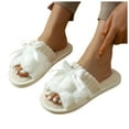 thumbnail image 1 of Chenyee Cute Bow Slippers for Women Soft Memory Foam Open Toe Non Slip Fuzzy House Slide Shoes, 1 of 7
