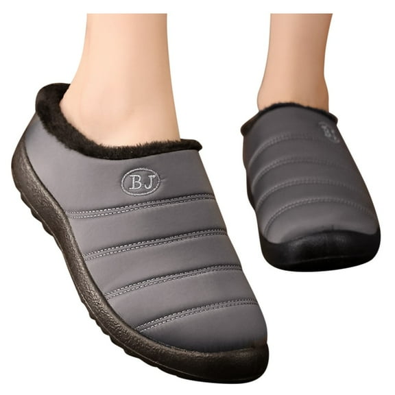 Chenyee Fleece Lined Waterproof Slipper for Women Indoor Outdoor Non Slip Warm Walking Slide Shoes