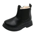 thumbnail image 1 of Chenyee Girls Chelsea Ankle Boots Warm Fleece Lined Side Zipper Comfortable Combat Dress Booties, 1 of 5