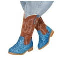 thumbnail image 1 of Chenyee Girls Cowgirl Boots Mid Calf Glitter Toddler Western Riding Cowboy Booties Princess Shoes, 1 of 6