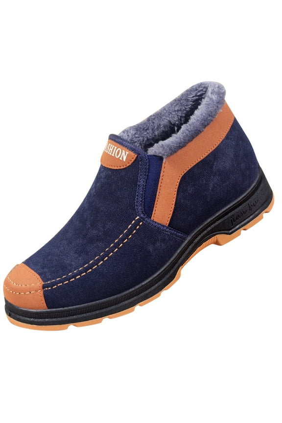 Hiking Boots for Men Winter Snow Ankle BootiesSlip on Casual Warm Walking Sneakers