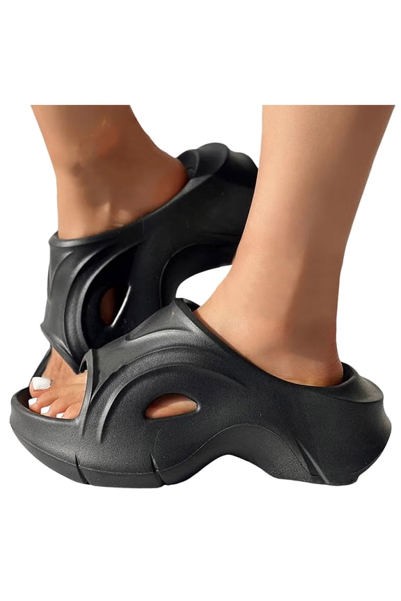 House Slippers for Women Platform Shower Shoes Memory Foam Comfortable Slip On Slide Sandals