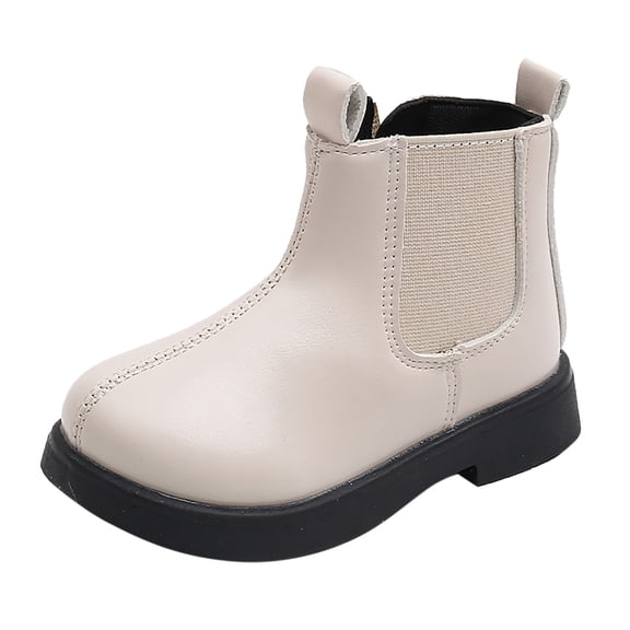 Chenyee Kids Chelsea Ankle Boots Warm Fleece Lined Side Zipper Comfortable Slip On Short Booties