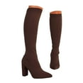 thumbnail image 1 of Chenyee Knee High Boots for Women Heel Pointed Toe Breathable Stretch Knit Sock Booties, 1 of 9