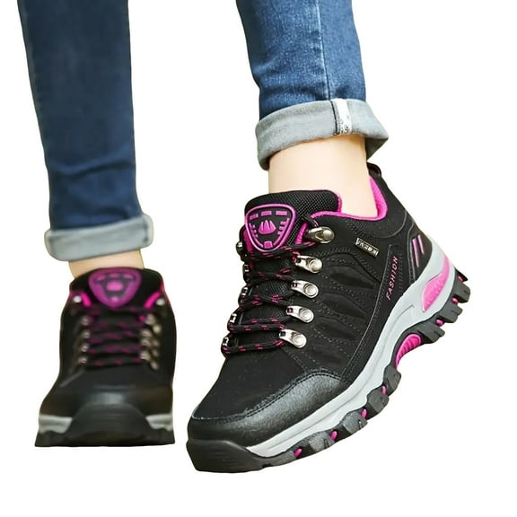 Chenyee Lightweight Hiking Shoes for Women Breathable Lace Up Non Slip Outdoor Camping Sneakers