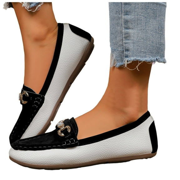 Chenyee Loafers for Women Comfortable Rhinestone Non Slip Work Flat Shoes Slip On Walking Sneakers