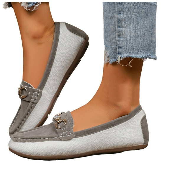 Chenyee Loafers for Women Comfortable Rhinestone Non Slip Work Flat Shoes Slip On Walking Sneakers