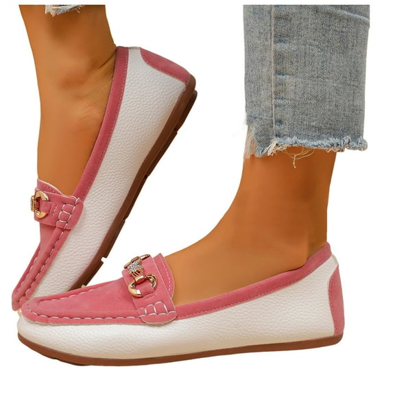 Chenyee Loafers for Women Comfortable Rhinestone Non Slip Work Flat Shoes Slip On Walking Sneakers