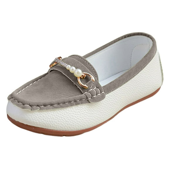 Chenyee Loafers for Women Fashion Pearls Non Slip Work Flat Dress Shoes Slip On Walking Sneakers