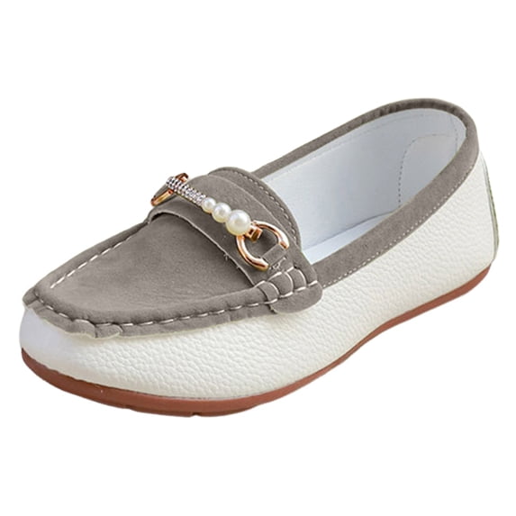 Chenyee Loafers for Women Fashion Pearls Non Slip Work Flat Dress Shoes Slip On Walking Sneakers