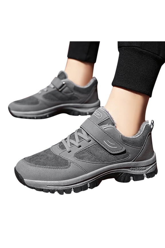 Men's Ankle Boots Comfortable Fleece Lined Slip On Sneakers Winter Non Slip Warm Shoes