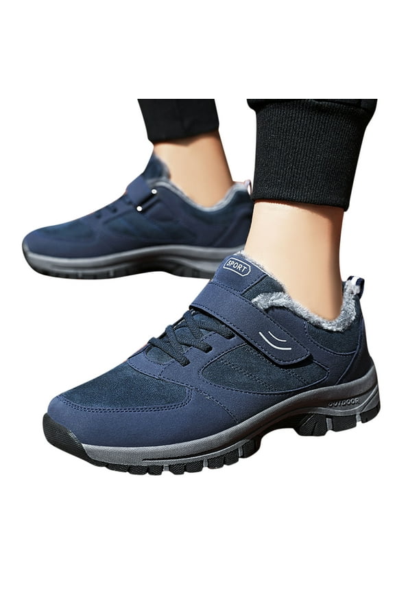 Men's Ankle Boots Comfortable Fleece Lined Slip On Sneakers Winter Non Slip Warm Shoes