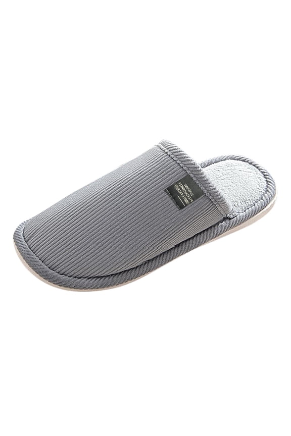 Men's Lightweight Cotton Knit Slippers Breathable Memory Foam Indoor Flat House Slide Shoes