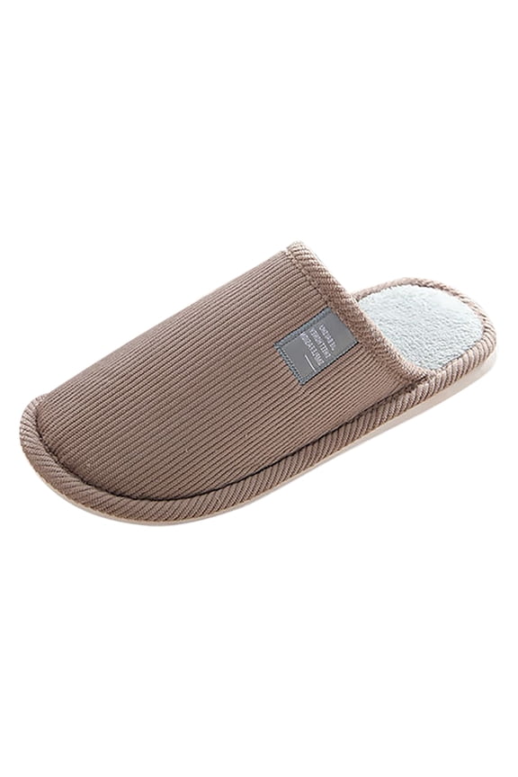 Men's Lightweight Cotton Knit Slippers Breathable Memory Foam Indoor Flat House Slide Shoes