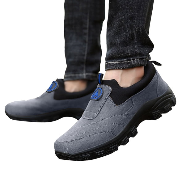 Chenyee Men's Suede Slip On Sneakers Non Slip Lightweight Orthopedic Loafers Comfortable Walking Boat Shoes