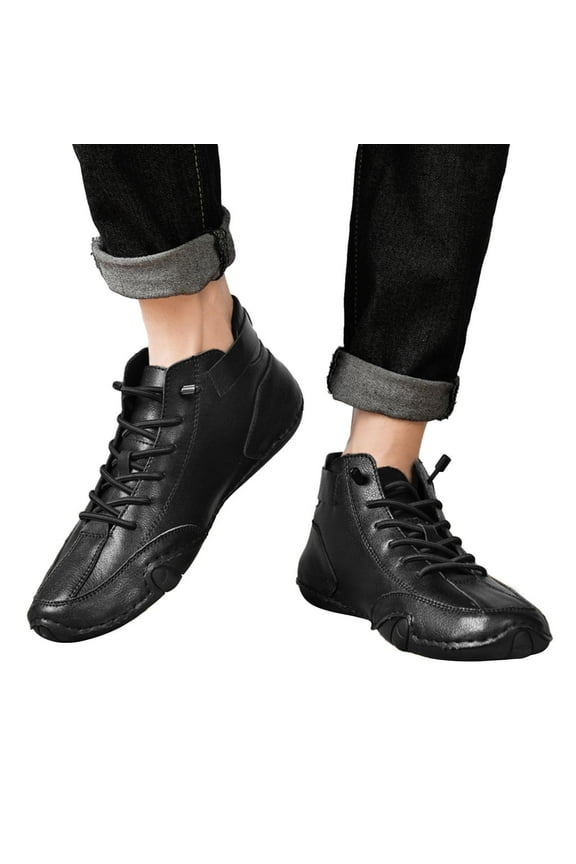 Mens Casual Ankle Boots Slip On Lightweight Sneakers Comfortable Walking Driving Shoes