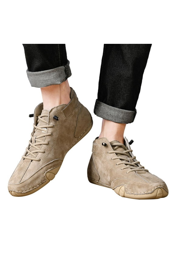 Mens Casual Ankle Boots Slip On Lightweight Sneakers Comfortable Walking Driving Shoes