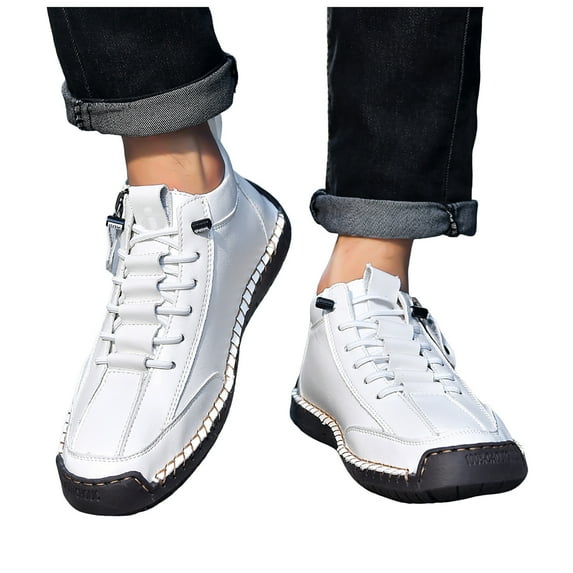 Chenyee Mens Leather Casual Shoes Comfortable Fashion Sneakers Loafers Lightweight Dress Walking Driving Shoes