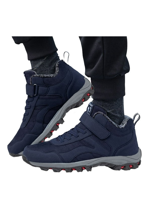 Mens Snow Boots Casual Lightweight Warm Furry Lined Winter Non Slip Hiking Ankle Booties