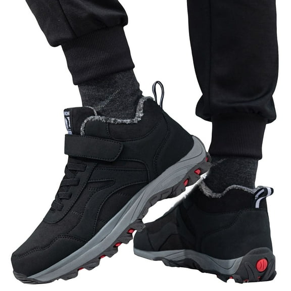 Chenyee Mens Snow Boots Casual Lightweight Warm Furry Lined Winter Non Slip Hiking Ankle Booties