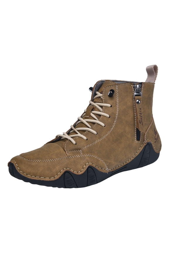 Mens Vintage Suede Ankle Boots Outdoor Non Slip Work Shoes Comfortable Slip On Sneakers