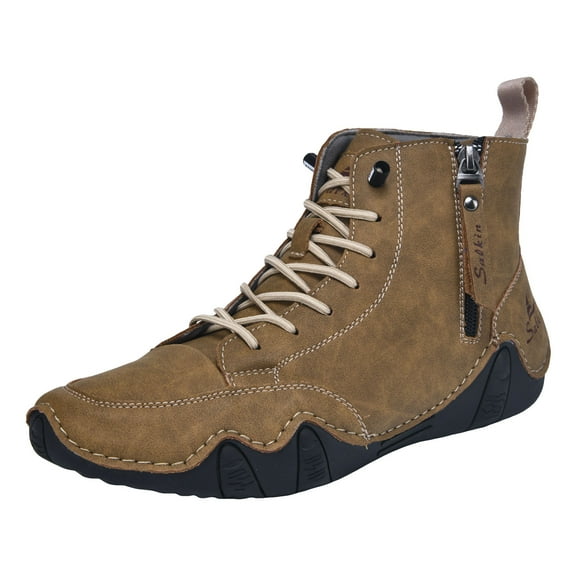 Chenyee Mens Vintage Suede Ankle Boots Outdoor Non Slip Work Shoes Comfortable Slip On Sneakers