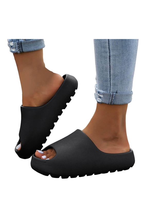 Platform Shower Slippers for Women Men Soft Cloud Slides Lightweight Non Slip Water Shoes