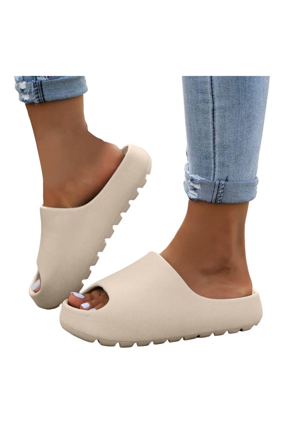 Platform Shower Slippers for Women Men Soft Cloud Slides Lightweight Non Slip Water Shoes