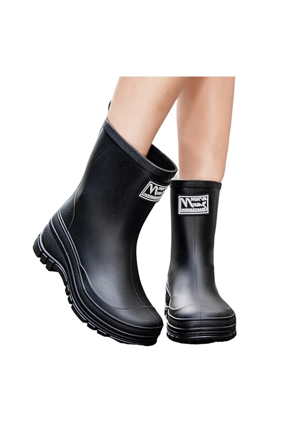 Rain Boots for Women Lightweight Non Slip Rain Shoes Mid Calf Water-proof Garden Booties