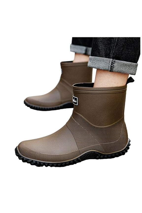 Rain Boots for Women Men Lightweight Water-proof Water Shoes Mid Calf Non Slip Garden Boots