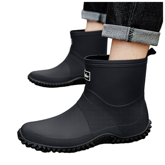 Chenyee Rain Boots for Women Men Lightweight Water-proof Water Shoes Mid Calf Non Slip Garden Boots