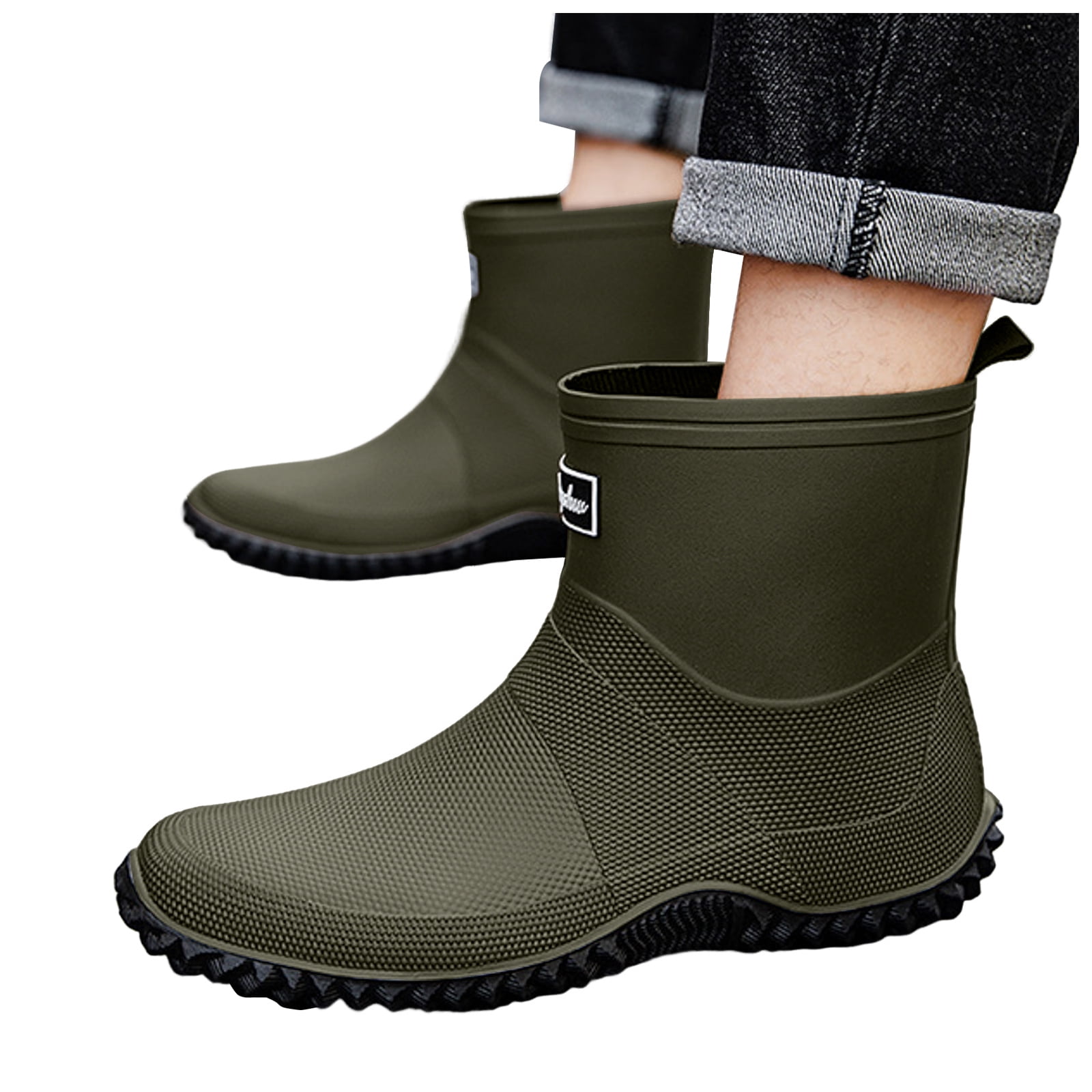 Chenyee Rain Boots for Women Men Lightweight Water-proof Water Shoes Mid Calf Non Slip Garden Boots