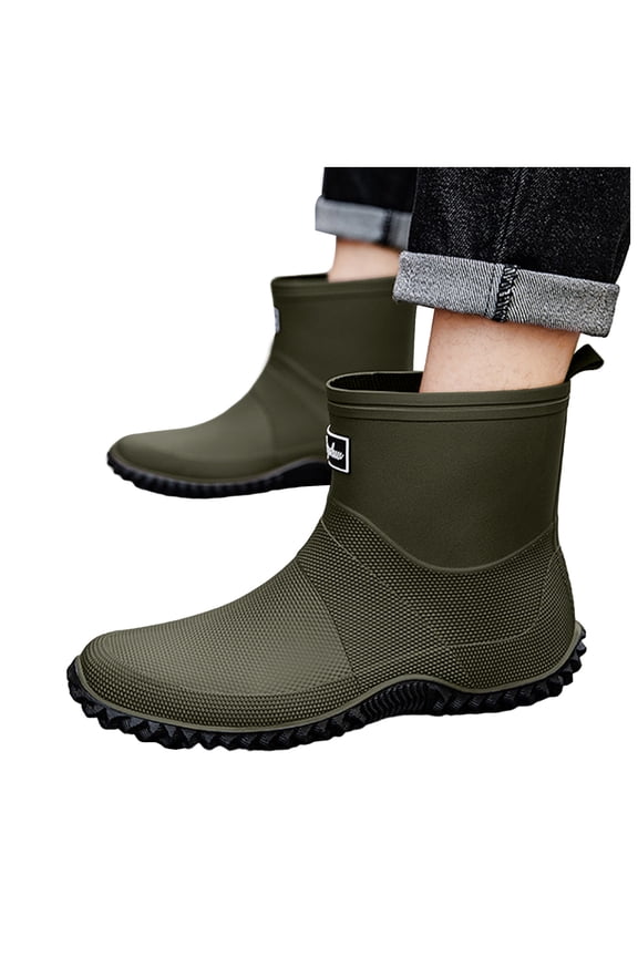 Rain Boots for Women Men Lightweight Water-proof Water Shoes Mid Calf Non Slip Garden Boots